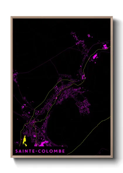 Une affiche de carte sur Sainte-Colombe