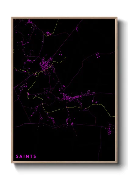 Une affiche de carte sur Saints