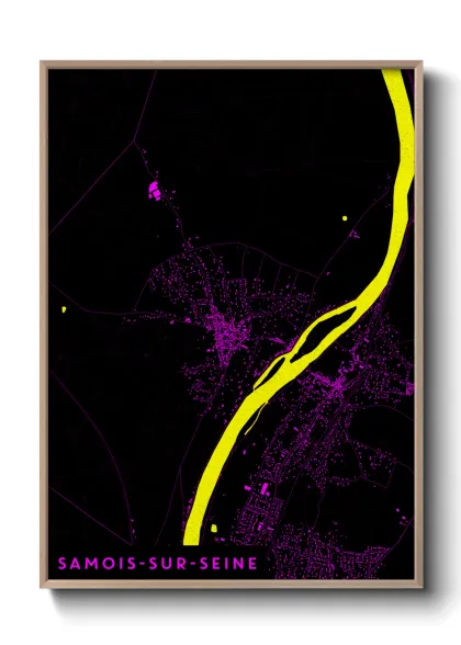 Une affiche de carte sur Samois-sur-Seine