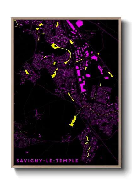 Une affiche de carte sur Savigny-le-Temple