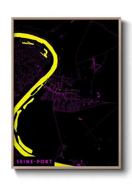 Une affiche de carte sur Seine-Port