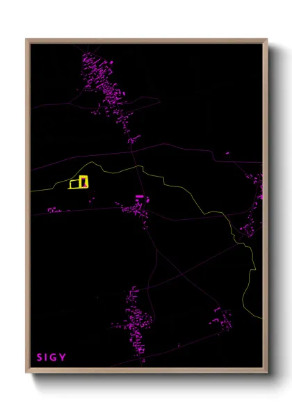 Une affiche de carte sur Sigy