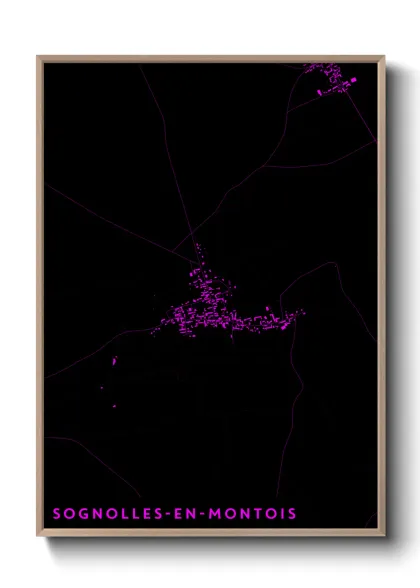 Une affiche de carte sur Sognolles-en-Montois