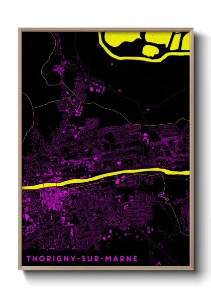 Une affiche de carte sur Thorigny-sur-Marne