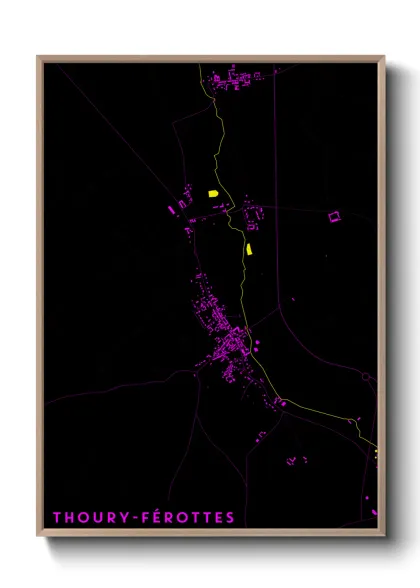 Une affiche de carte sur Thoury-Férottes