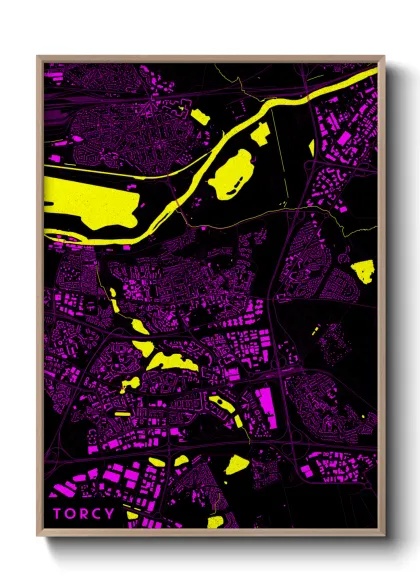 Une affiche de carte sur Torcy