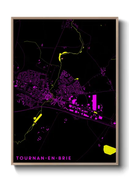Une affiche de carte sur Tournan-en-Brie