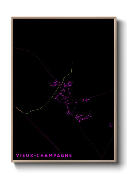 Une affiche de carte sur Vieux-Champagne