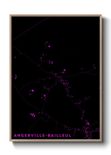 Une affiche de carte sur Angerville-Bailleul