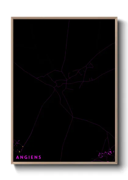 Une affiche de carte sur Angiens