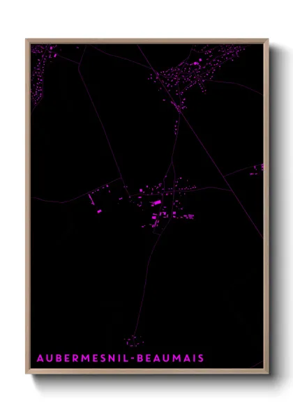 Une affiche de carte sur Aubermesnil-Beaumais