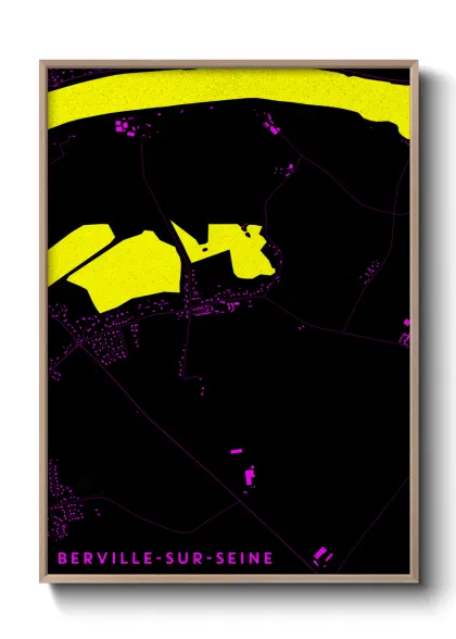 Une affiche de carte sur Berville-sur-Seine