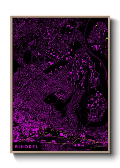 Une affiche de carte sur Bihorel