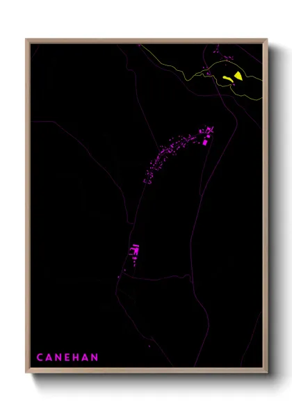 Une affiche de carte sur Canehan