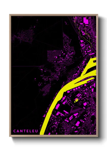 Une affiche de carte sur Canteleu