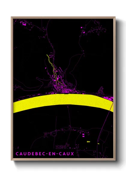 Une affiche de carte sur Caudebec-en-Caux