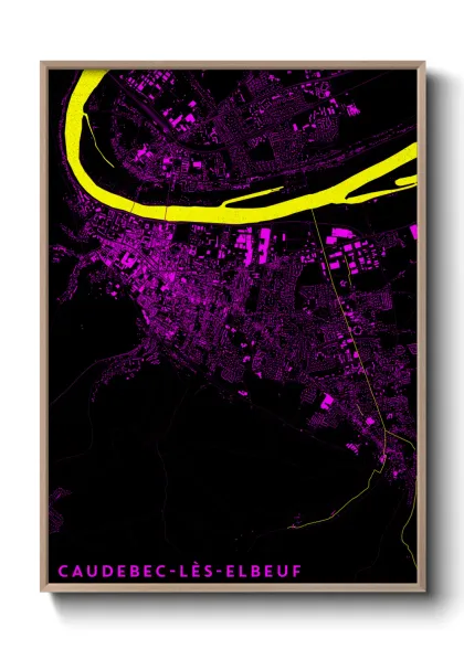 Une affiche de carte sur Caudebec-lès-Elbeuf