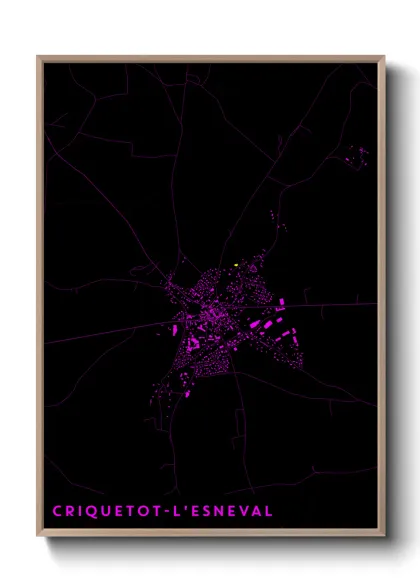 Une affiche de carte sur Criquetot-l'Esneval