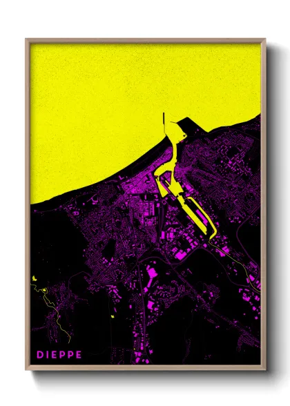 Une affiche de carte sur Dieppe
