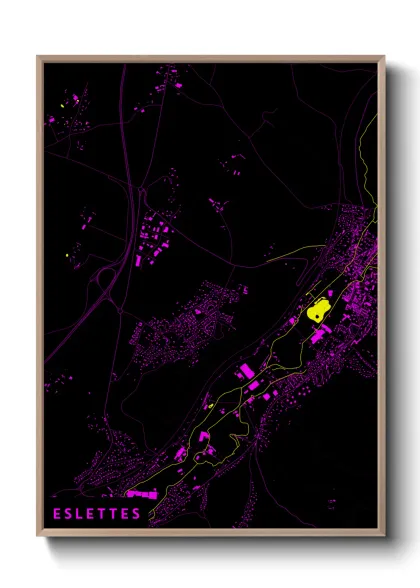 Une affiche de carte sur Eslettes