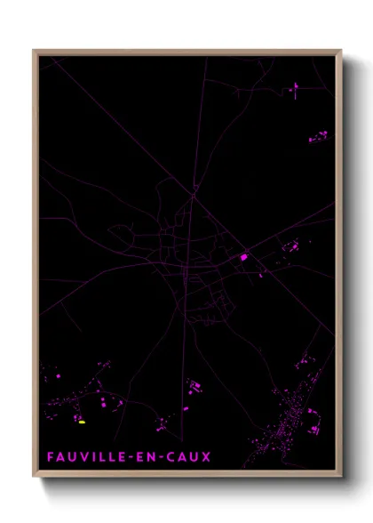 Une affiche de carte sur Fauville-en-Caux