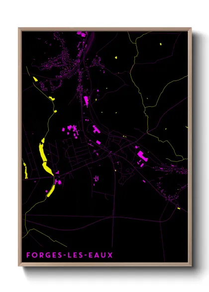 Une affiche de carte sur Forges-les-Eaux
