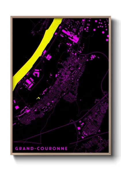 Une affiche de carte sur Grand-Couronne