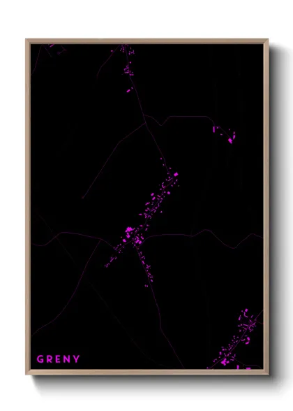 Une affiche de carte sur Greny