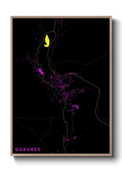 Une affiche de carte sur Gueures