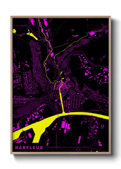 Une affiche de carte sur Harfleur