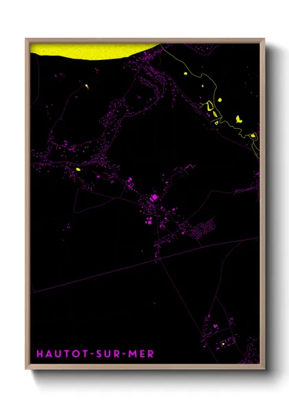 Une affiche de carte sur Hautot-sur-Mer