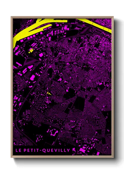 Une affiche de carte sur Le Petit-Quevilly