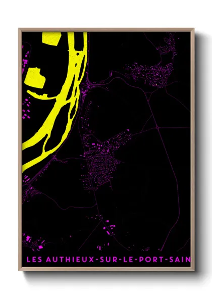 Une affiche de carte sur Les Authieux-sur-le-Port-Saint-Ouen