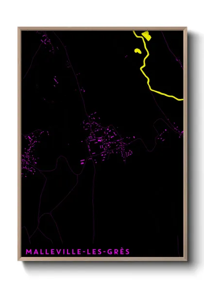 Une affiche de carte sur Malleville-les-Grès