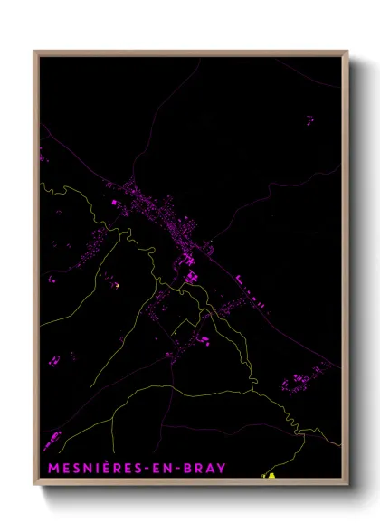 Une affiche de carte sur Mesnières-en-Bray
