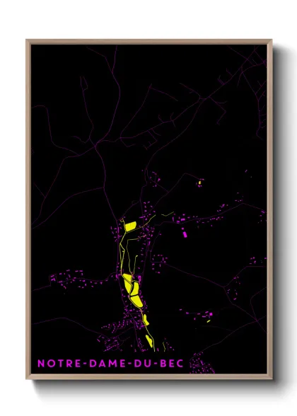 Une affiche de carte sur Notre-Dame-du-Bec