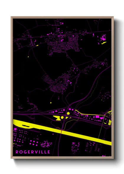 Une affiche de carte sur Rogerville