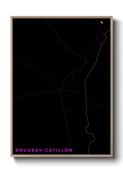 Une affiche de carte sur Rouvray-Catillon