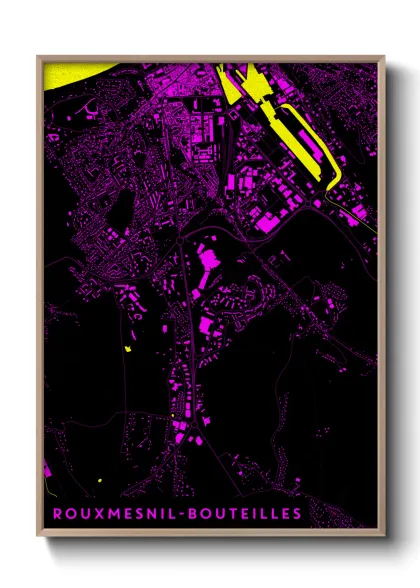 Une affiche de carte sur Rouxmesnil-Bouteilles