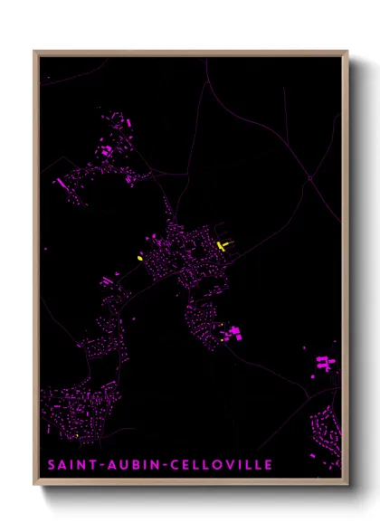 Une affiche de carte sur Saint-Aubin-Celloville