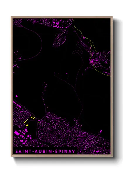 Une affiche de carte sur Saint-Aubin-Épinay