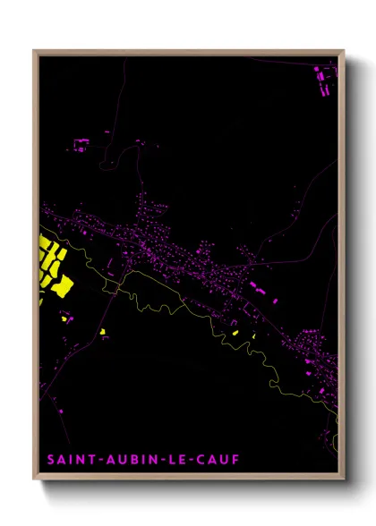 Une affiche de carte sur Saint-Aubin-le-Cauf