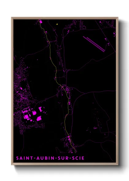 Une affiche de carte sur Saint-Aubin-sur-Scie
