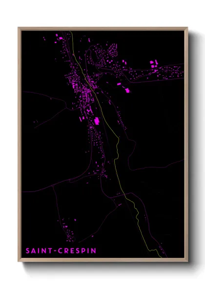 Une affiche de carte sur Saint-Crespin