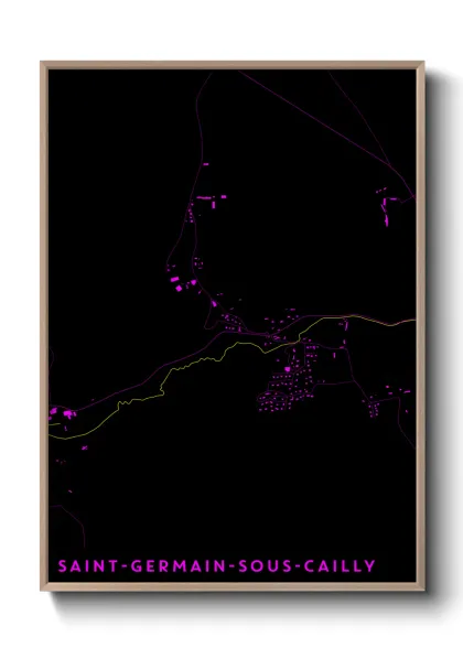 Une affiche de carte sur Saint-Germain-sous-Cailly
