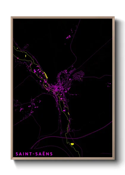 Une affiche de carte sur Saint-Saëns