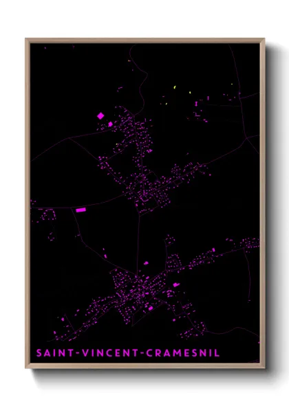 Une affiche de carte sur Saint-Vincent-Cramesnil