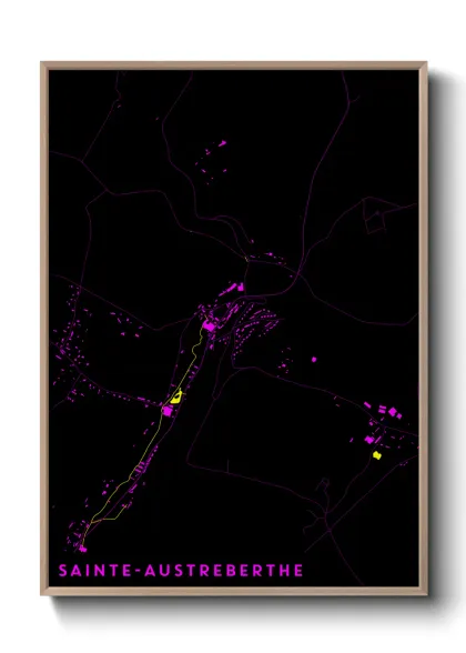 Une affiche de carte sur Sainte-Austreberthe