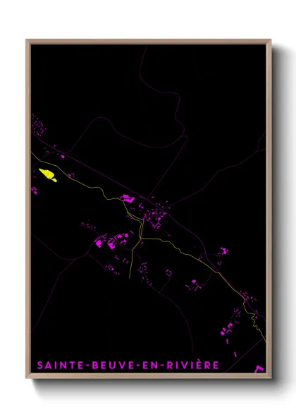 Une affiche de carte sur Sainte-Beuve-en-Rivière