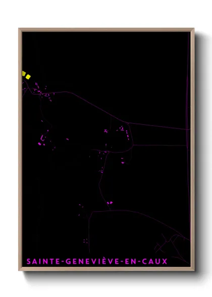 Une affiche de carte sur Sainte-Geneviève-en-Caux